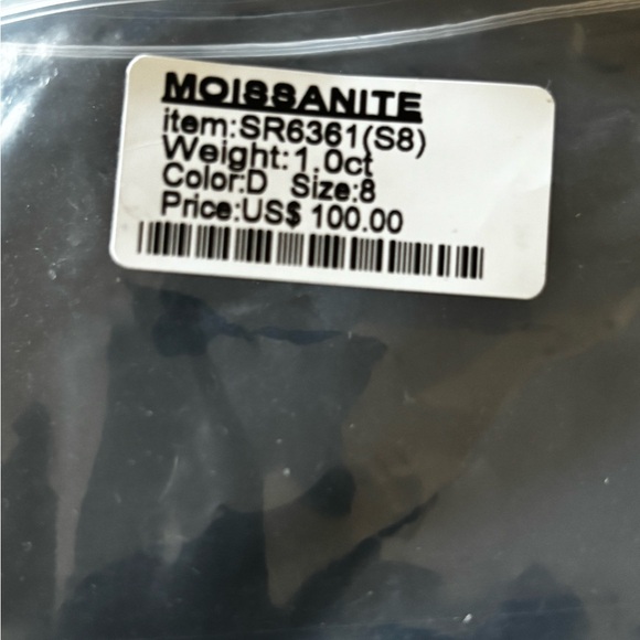 Moissanite Elegant Silver Plated Diamond Ring - Picture 6 of 8